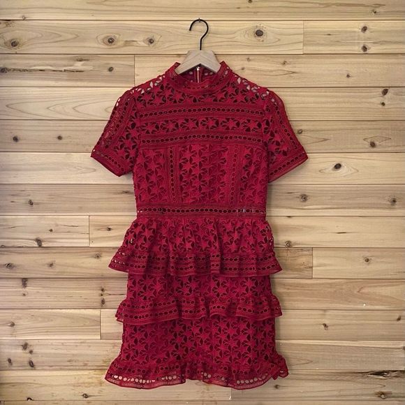 NWT Self Portrait Size 6 High Neck Star Mini Dress - Picture 1 of 11